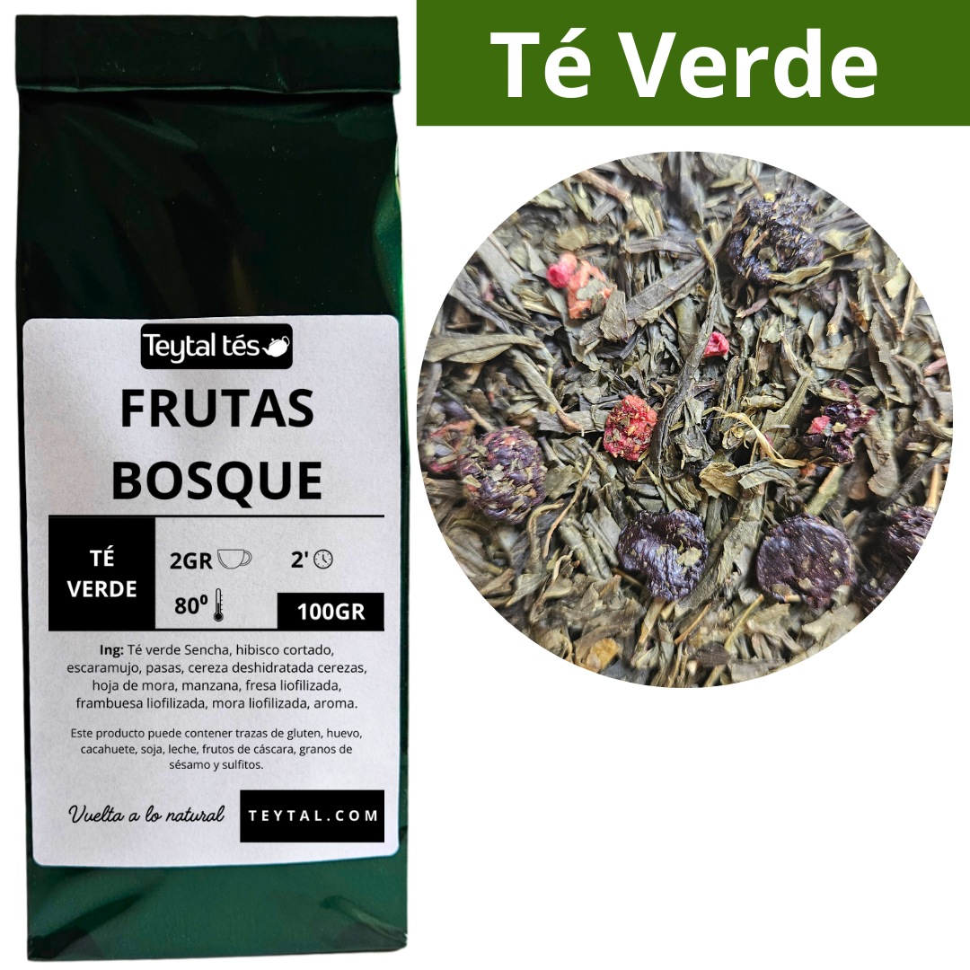 Frutas del Bosque Té Verde 100gr 50 tazas-Teytal