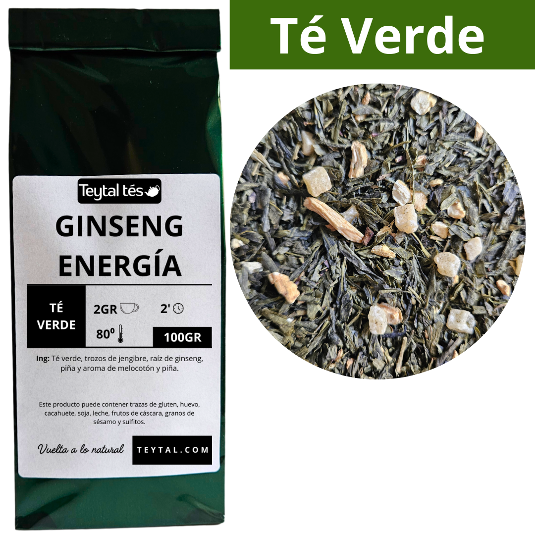 Ginseng Energía Té verde 100gr 50 tazas-Teytal