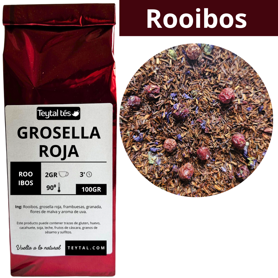 Grosella, frambuesa y granada Rooibos 100gr 50 tazas-Teytal