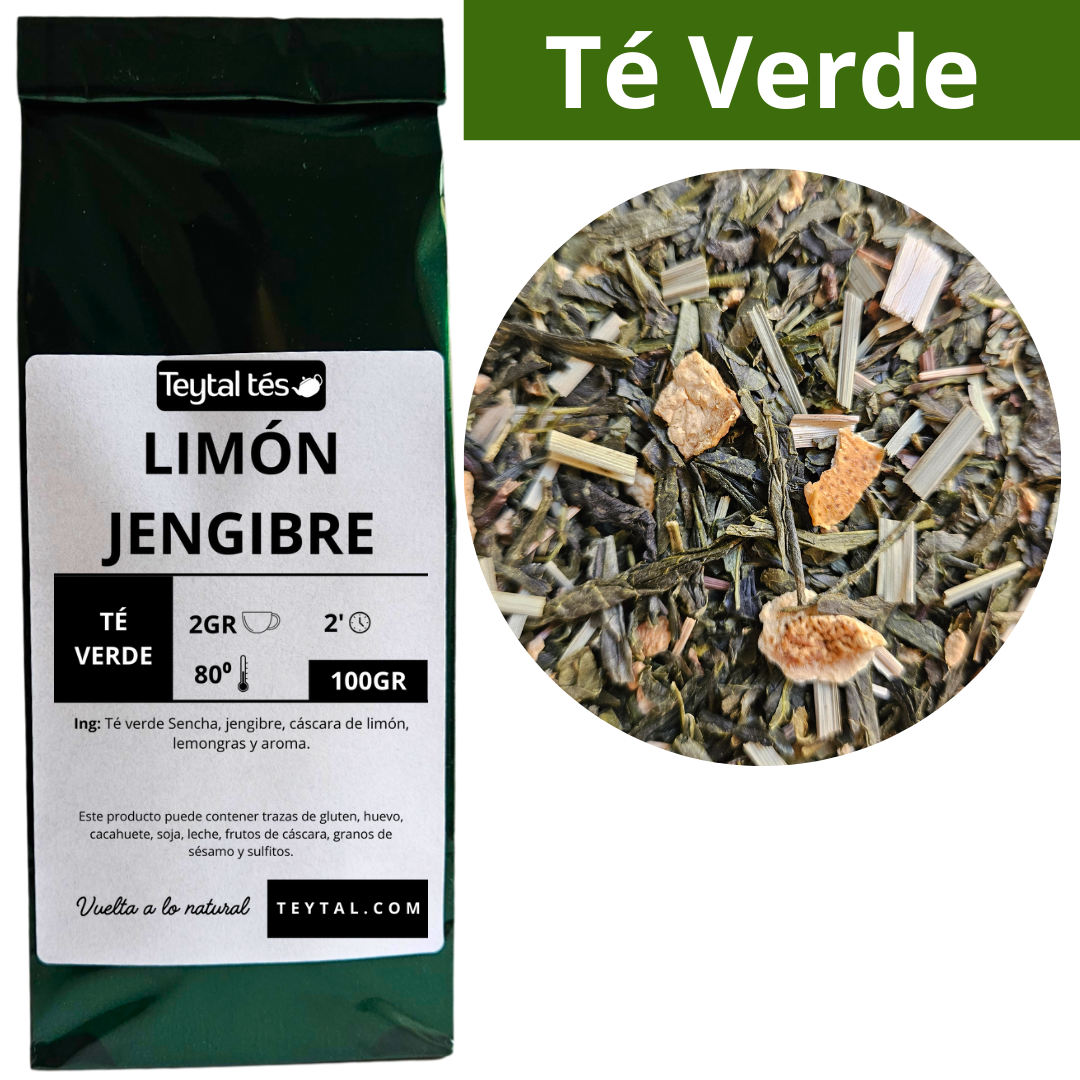 Limón Jengibre Té Verde 100gr 50 tazas-Teytal