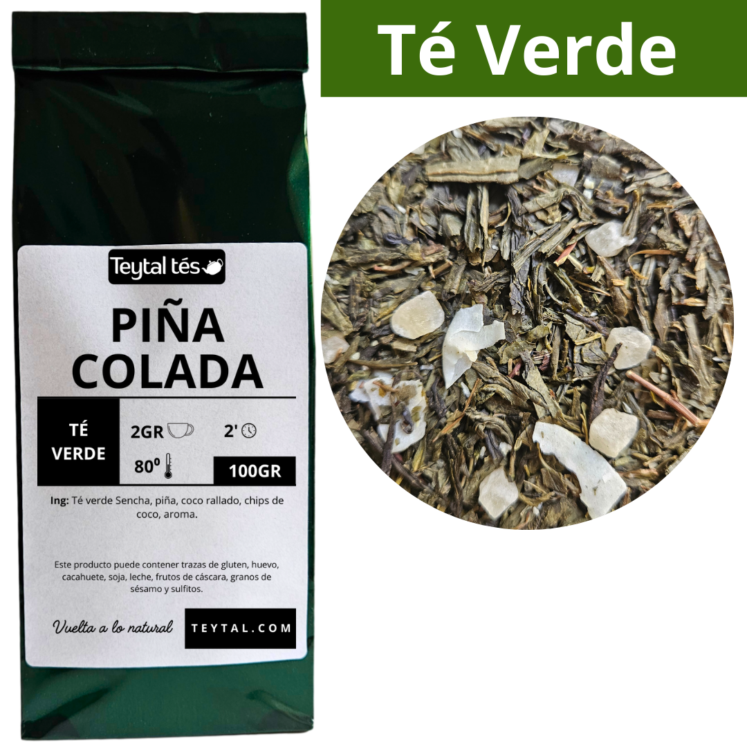 Piña Colada Diurético Té Verde 100gr 50 tazas-Teytal