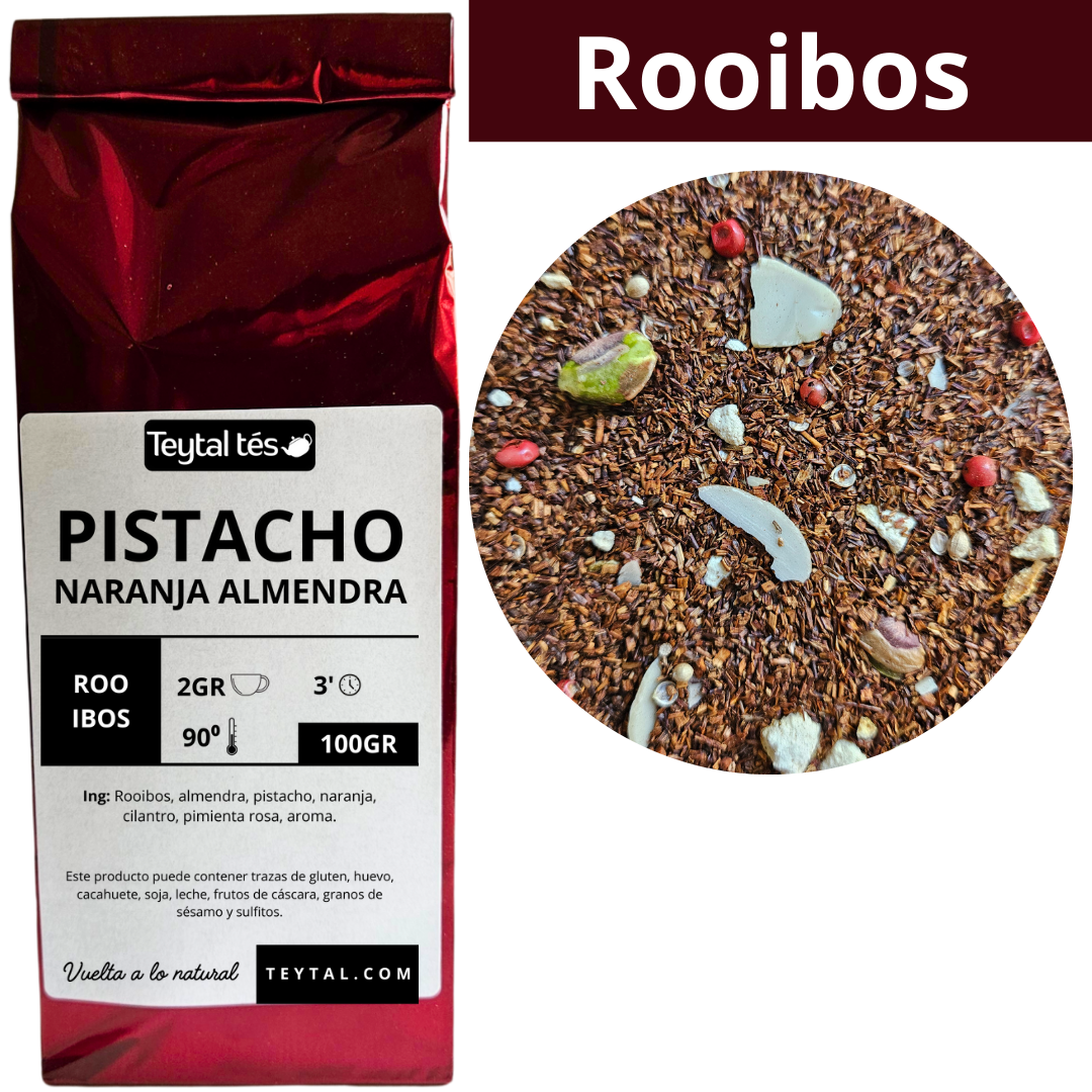 Pistacho almendra naranja Rooibos 100gr 50 tazas-Teytal