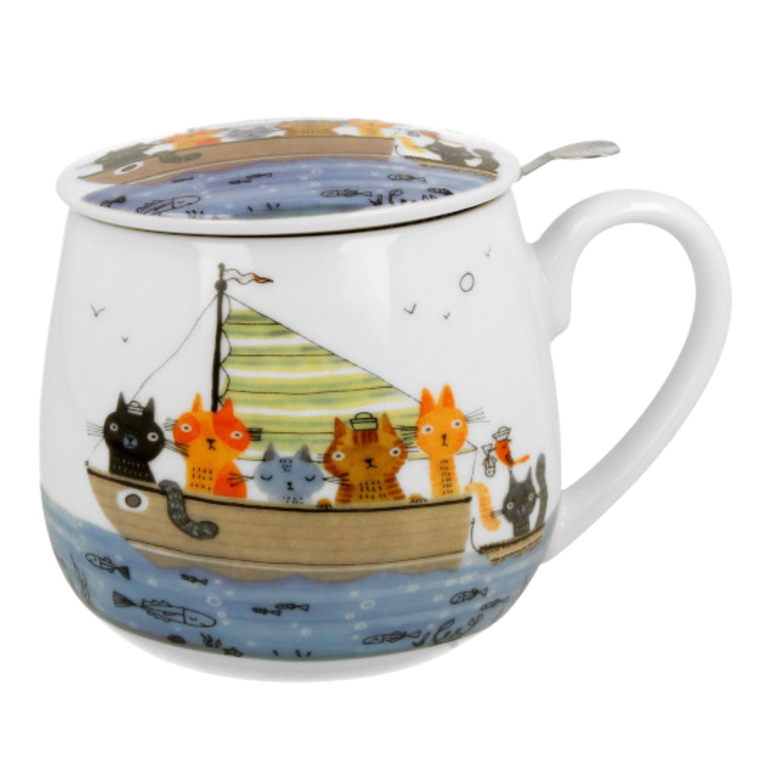 tazas gatos en un barco teytal