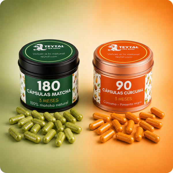 Pack Cápsulas Matcha 3 meses y Cápsulas Cúrcuma 3 Meses
