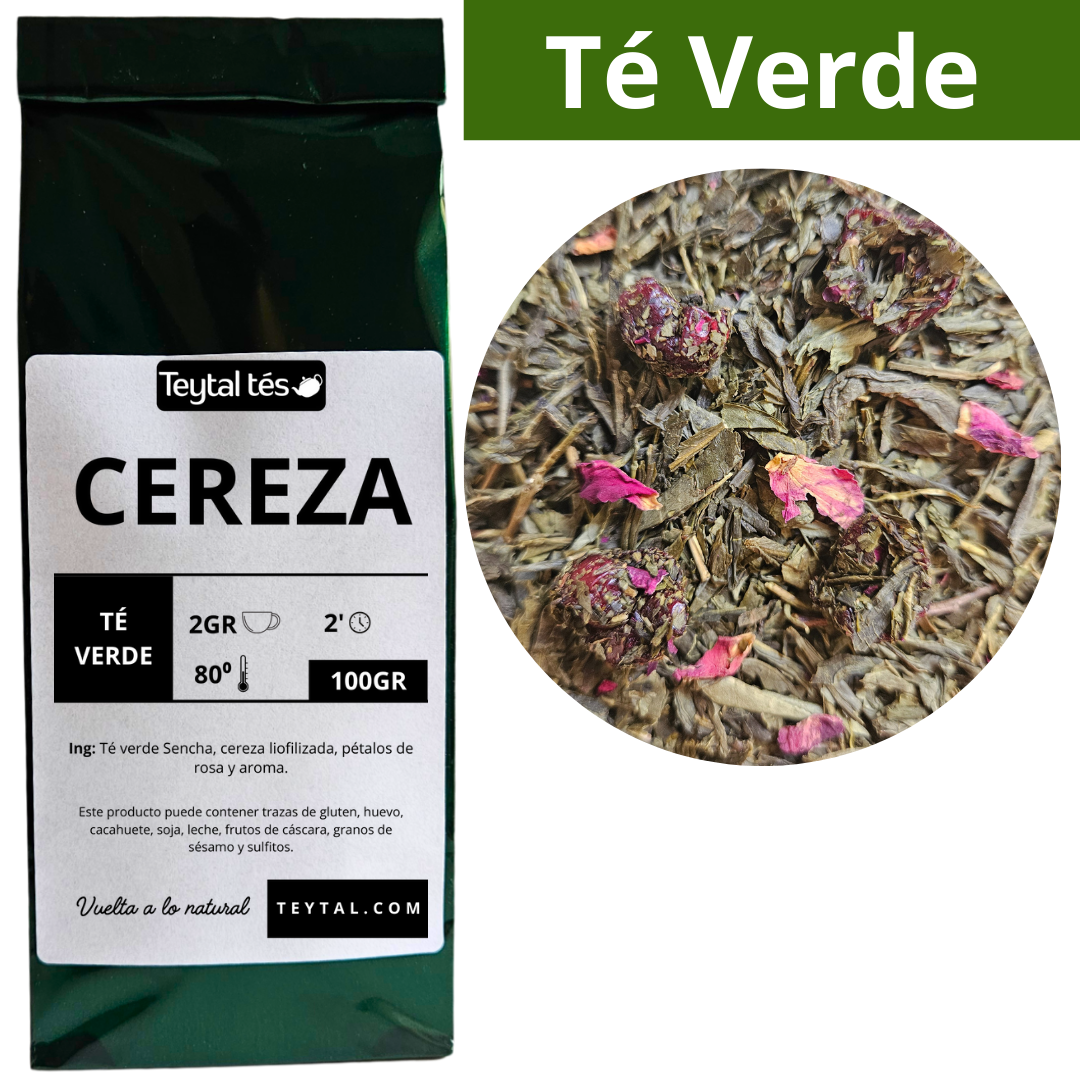 Cereza Té Verde 100gr 50 tazas-Teytal