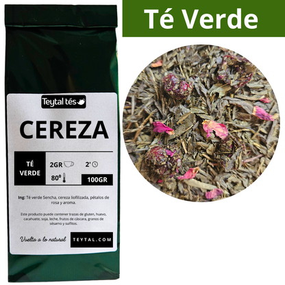 Cereza Té Verde 100gr 50 tazas-Teytal