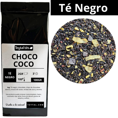 Chocolate y coco Té Negro 100gr 50 tazas-Teytal