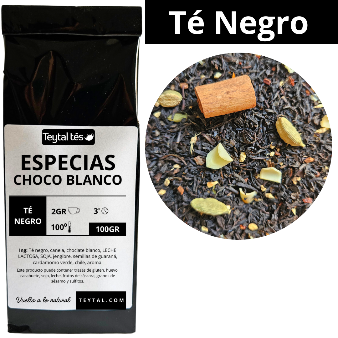 Especias Choco blanco Té Negro 100gr 50 tazas-Teytal