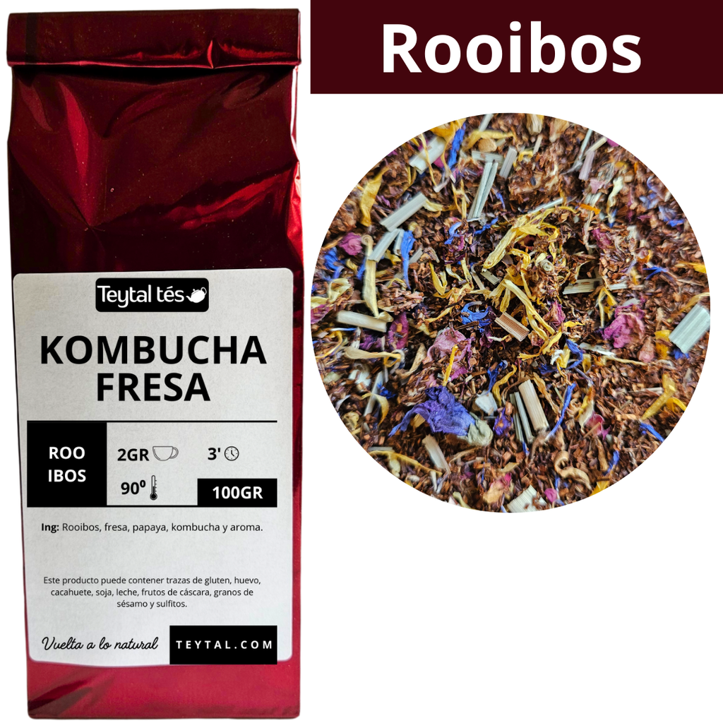 Fresa y kombucha Rooibos 100gr 50 tazas-Teytal