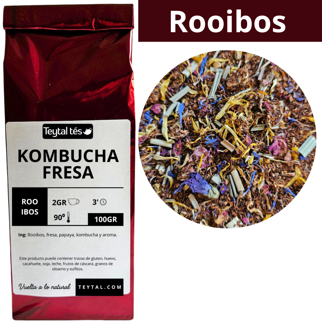 Fresa y kombucha Rooibos 100gr 50 tazas-Teytal