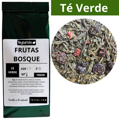 Frutas del Bosque Té Verde 100gr 50 tazas-Teytal
