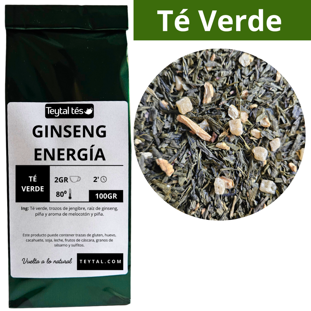 Ginseng Energía Té verde 100gr 50 tazas-Teytal
