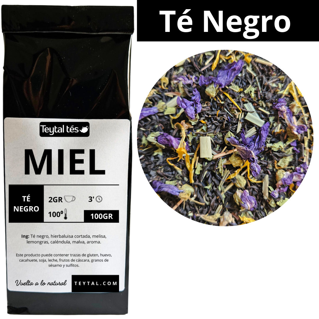 Miel y Melisa Té Negro 100gr 50 tazas-Teytal