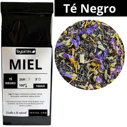 Miel y Melisa Té Negro 100gr 50 tazas-Teytal