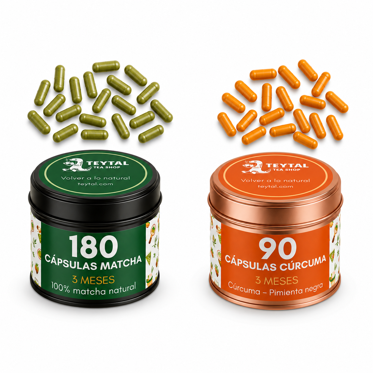 Pack Cápsulas Matcha 3 meses y Cápsulas Cúrcuma 3 Meses