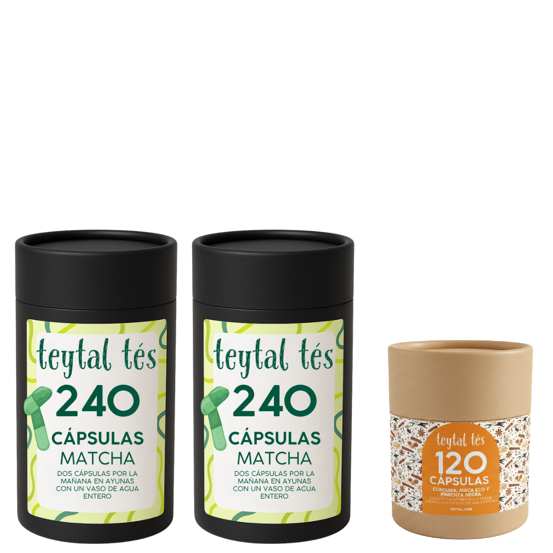 Cápsulas Matcha y Cúrcuma