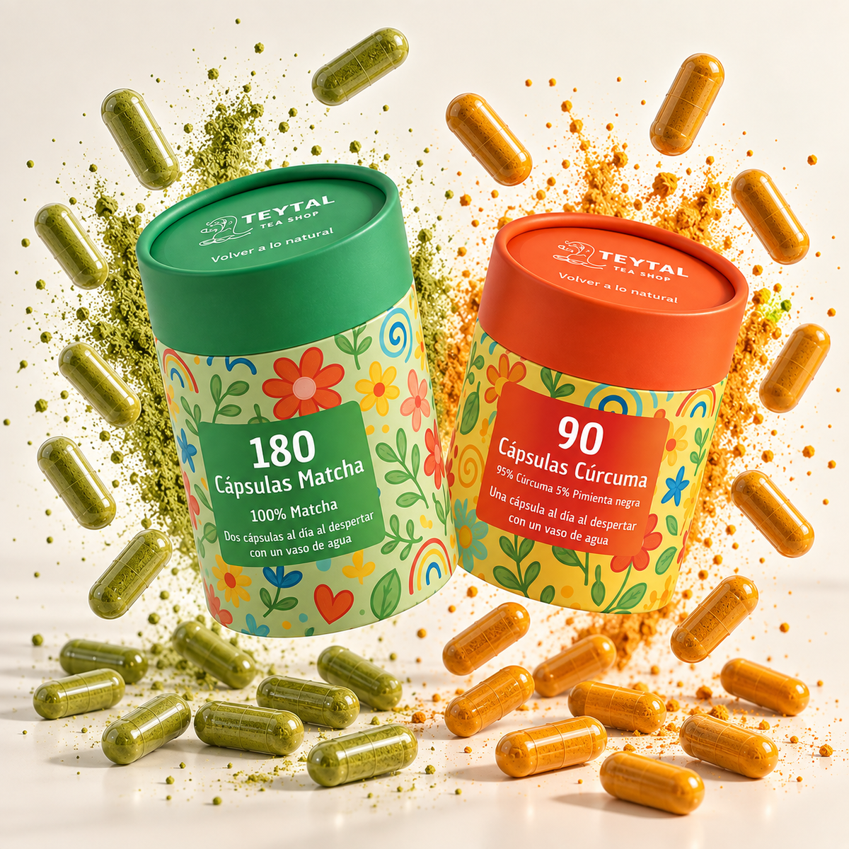3 Meses Pack Cápsulas Matcha y Cúrcuma