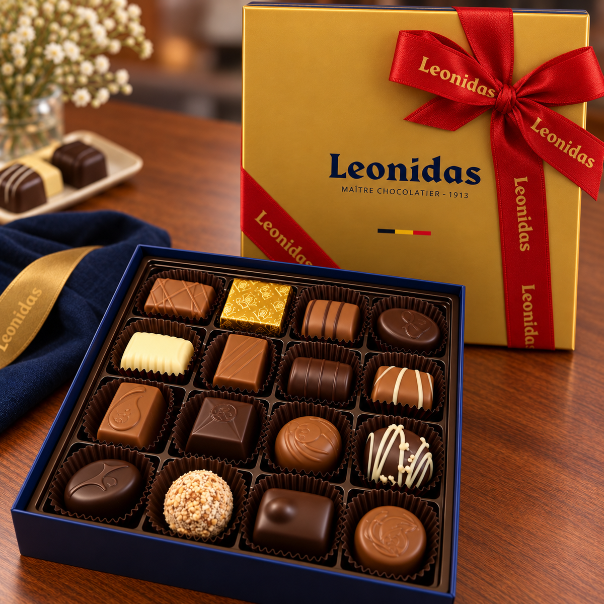 Gold-lid box, approx. 17 chocolates